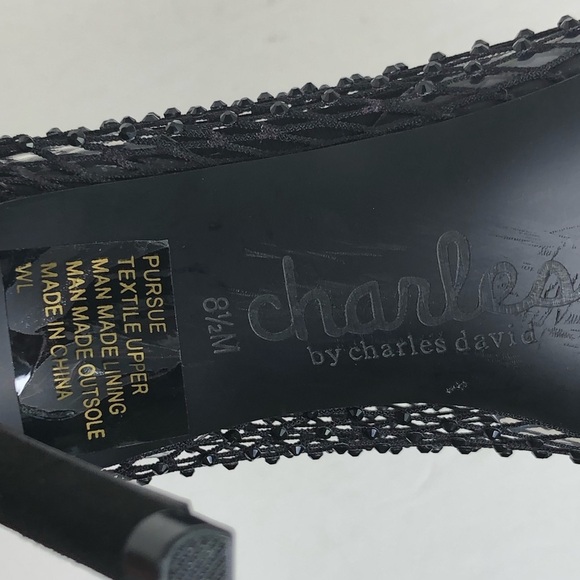 Charles David black mesh sequin ankle boots - Picture 6 of 10